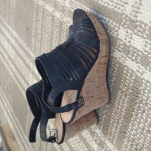 Franco Sarto black wedges